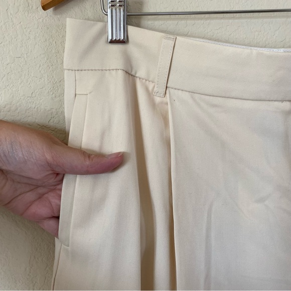 Zara Cream Tan Wide Leg High Waist Full Length Pants Size Large - Picture 4 of 14